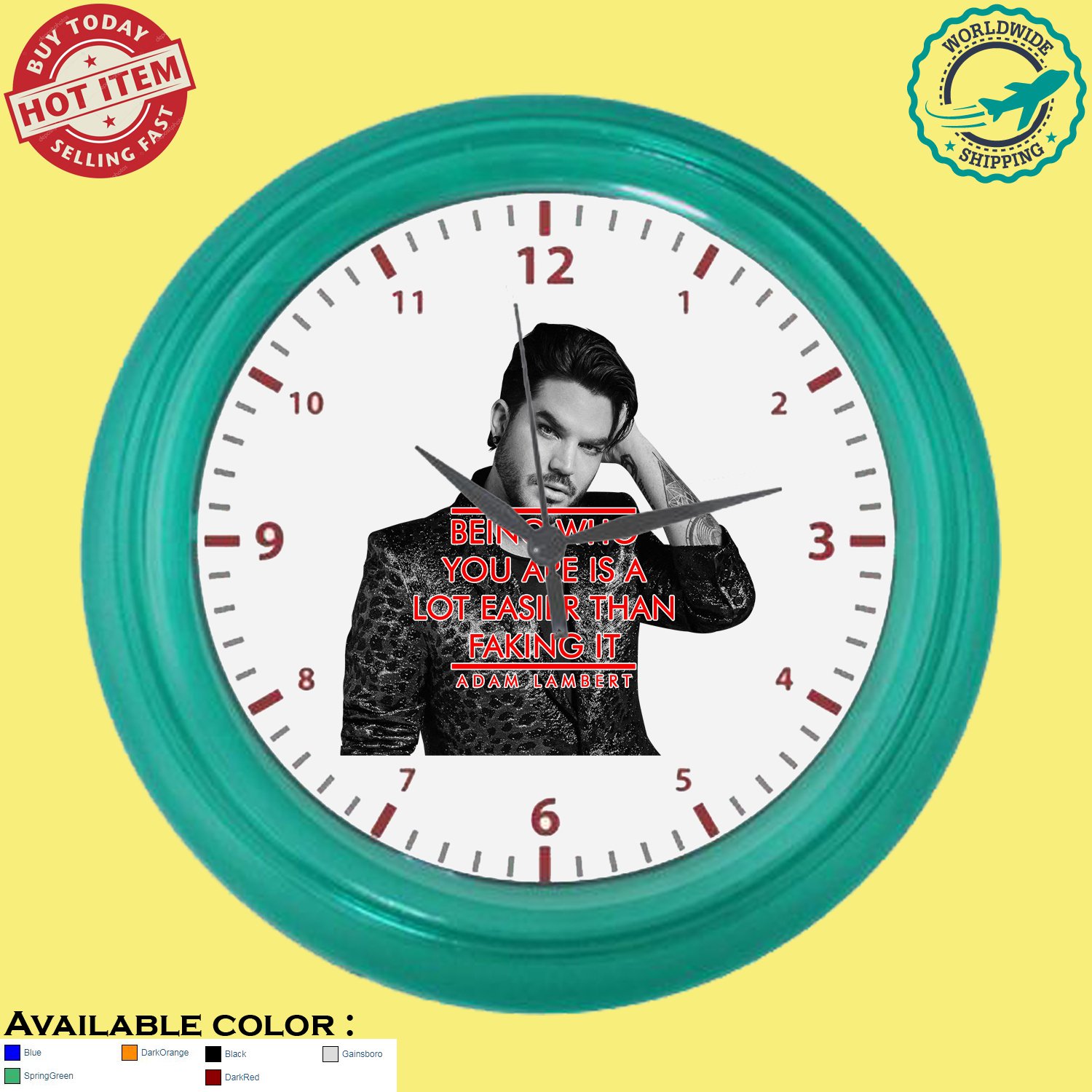4 ADAM LAMBERT - TRESPASSING Wall Clocks