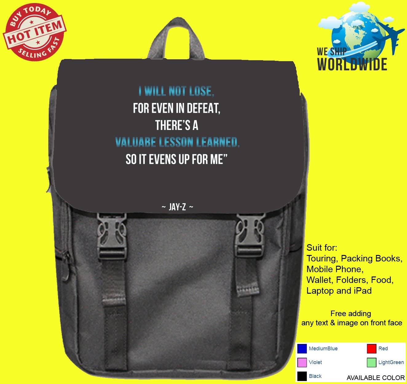 4 JAY Z - 4:44 Backpack Bags