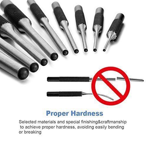 9 Pc Kit Roll Hand Pin Remover Punch Steel Tools Grip Piece Hammer Gun AR15 Set