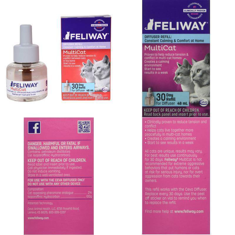 Feliway MultiCat 30 Day Starter Kit for Cats - Plug-In Diffuser Refill 48 ml