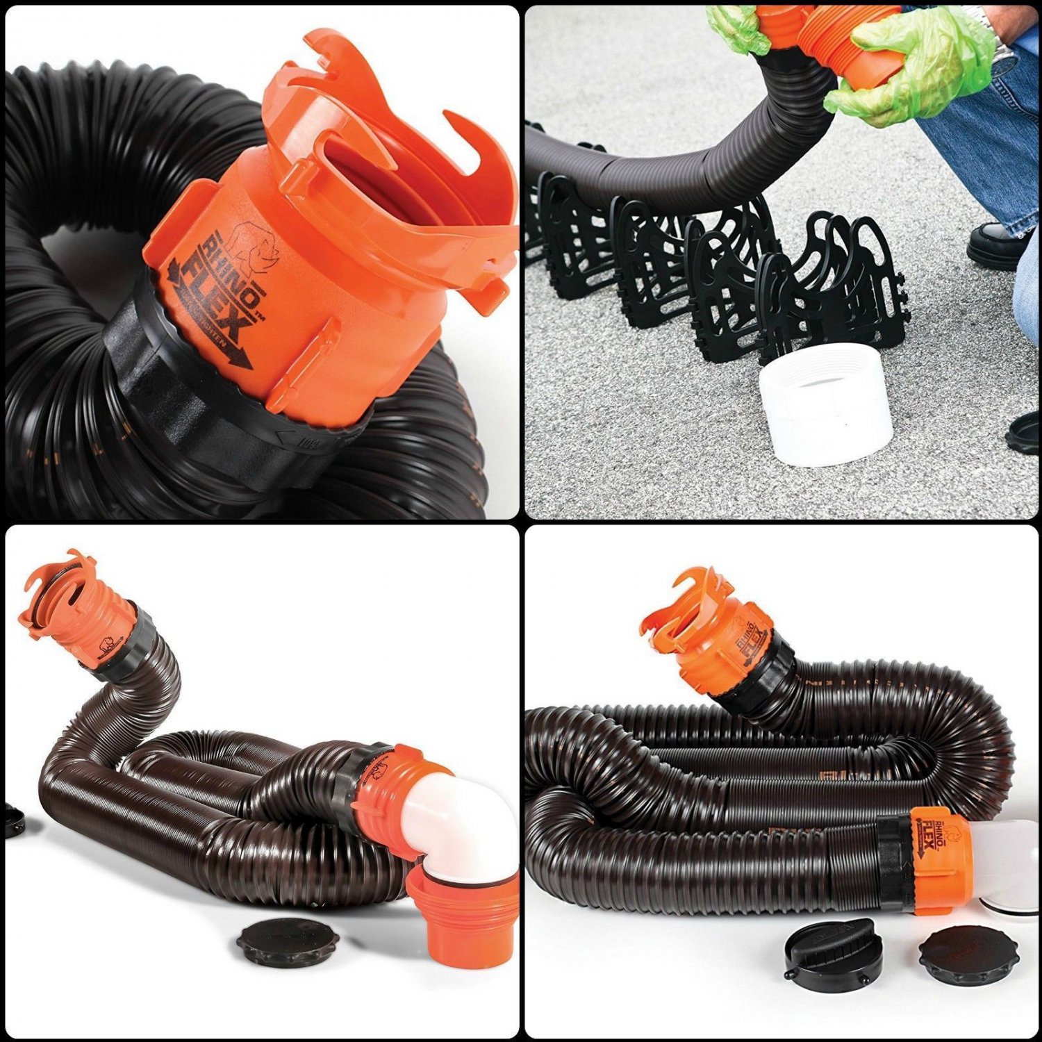 Durable Camco RhinoFLEX RV Sewer Hose Kit Trailer Camper Parts
