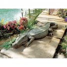 Alligator Sculpture Home Garden Pond Crocodile Outdoor Patio Gator Decor Statue