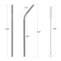 10.5" Long Reusable Stainless Steel Drinking Straws Metal for 30 Oz Yeti Tumbler