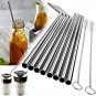 10.5" Long Reusable Stainless Steel Drinking Straws Metal for 30 Oz Yeti Tumbler