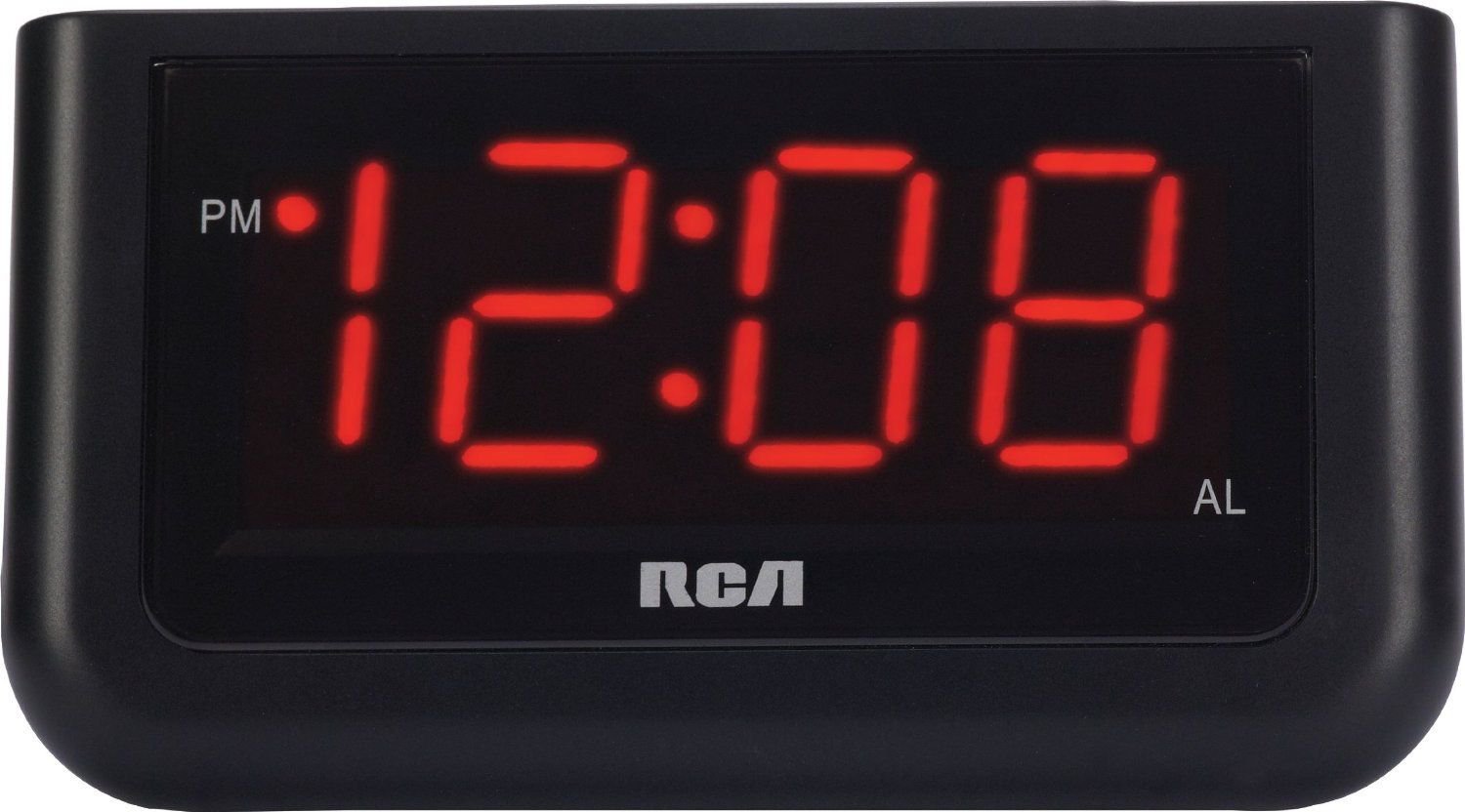 Digital LED Alarm Clock Tabletop Bedside Bedroom Black Large Desktop Electronic