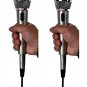 2 Metal Dual UHF Wireless Cordless Microphone System Long Distance 16 Hours Use