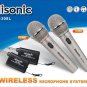 2 Metal Dual UHF Wireless Cordless Microphone System Long Distance 16 Hours Use