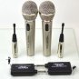 2 Metal Dual UHF Wireless Cordless Microphone System Long Distance 16 Hours Use