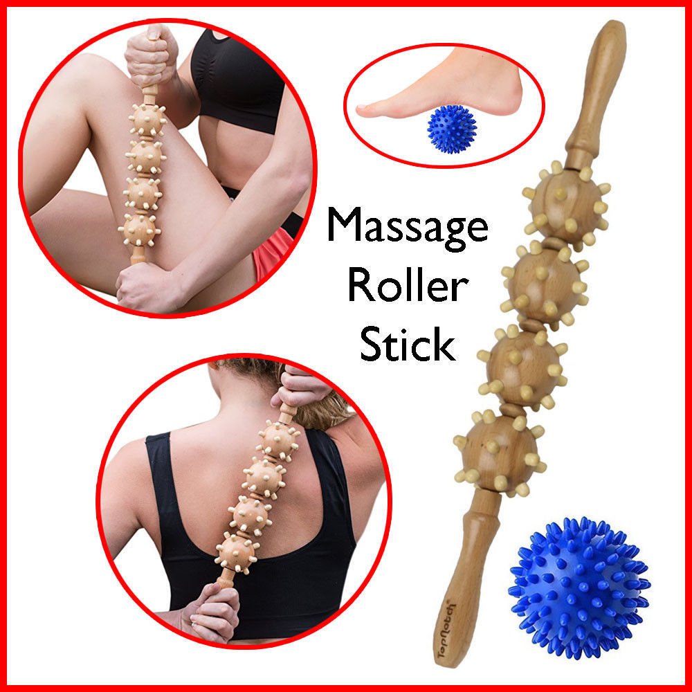 Massage Roller Stick Muscle Self Massager Exercise Deep Cellulite Remover Tool