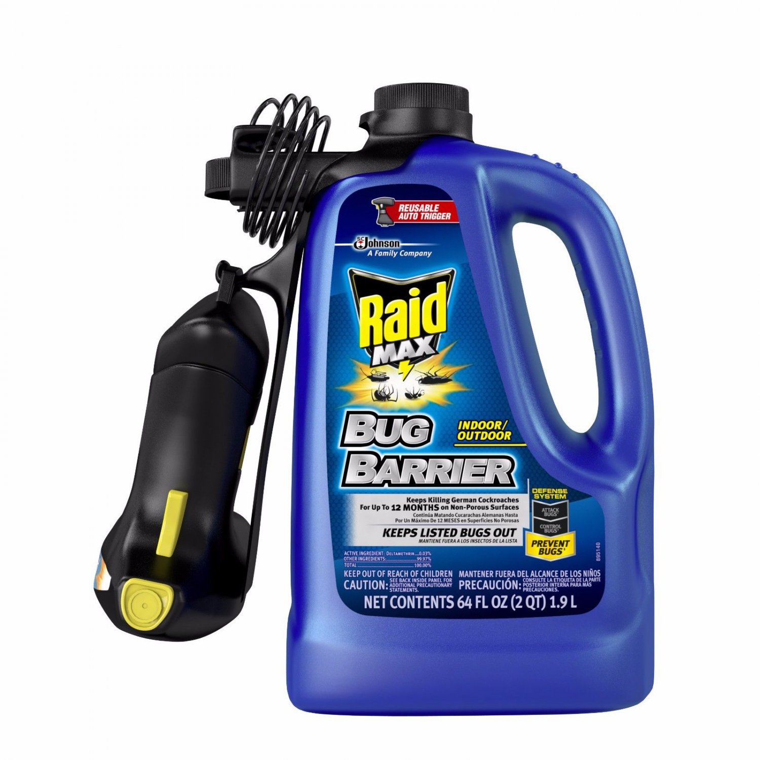 SC Johnson Raid Max Bug Barrier Indoor Outdoor Pest Insect Control Spray 64 Oz