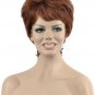 Womens Wigs Human Full Hair Elegant Short Fluffy Medium Auburn Daily Wear Girls