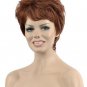 Womens Wigs Human Full Hair Elegant Short Fluffy Medium Auburn Daily Wear Girls