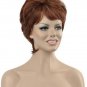 Womens Wigs Human Full Hair Elegant Short Fluffy Medium Auburn Daily Wear Girls