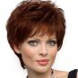 Womens Wigs Human Full Hair Elegant Short Fluffy Medium Auburn Daily Wear Girls