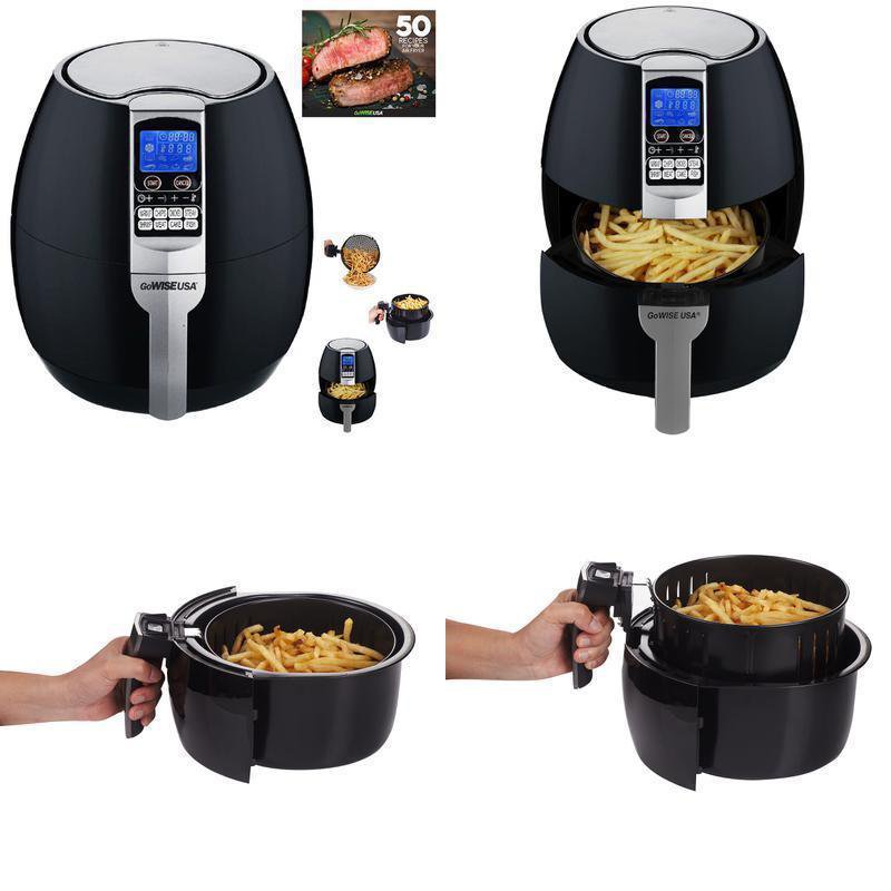 Large Electric Air Fryer Gowise Usa 8 In 1 Xl Improved Model 3.7Qt Black
