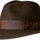 Travel Hat Indiana Jones Men's Water Repellent Wool Felt Fedora, Brown, Medium S