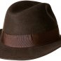 Travel Hat Indiana Jones Men's Water Repellent Wool Felt Fedora, Brown, Medium S
