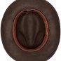 Travel Hat Indiana Jones Men's Water Repellent Wool Felt Fedora, Brown, Medium S