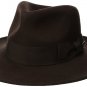 Travel Hat Indiana Jones Men's Water Repellent Wool Felt Fedora, Brown, Medium S