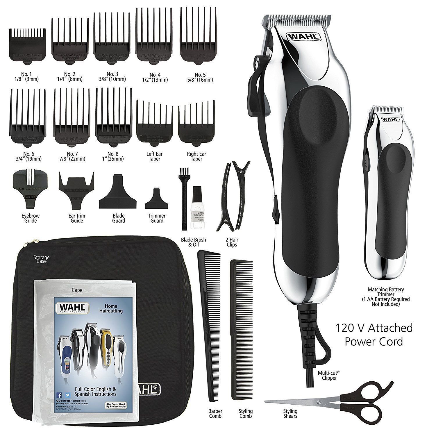 Wahl Pro Hair Cutting Kit Professional Barber Machine Clipper Haircut