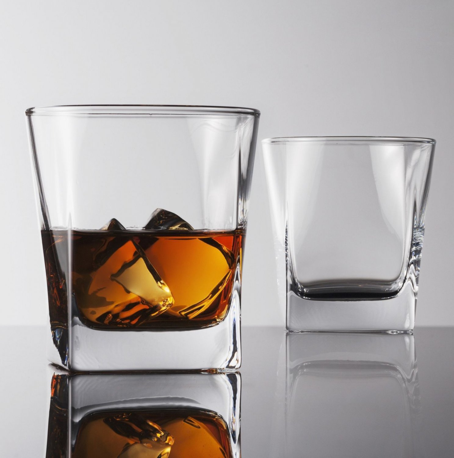 Square "Ice Cube" Double Old Fashioned Whiskey/Scotch Glass Drink,10 oz