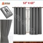 Blackout Room Darkening Curtains Drapes Thermal Insulated Curtain Gray BEAUTIFUL