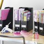 Plastic Organizer Magazine Set 5 Black Office Home Storage Case Holder Rack Fit