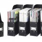Plastic Organizer Magazine Set 5 Black Office Home Storage Case Holder Rack Fit