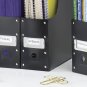 Plastic Organizer Magazine Set 5 Black Office Home Storage Case Holder Rack Fit