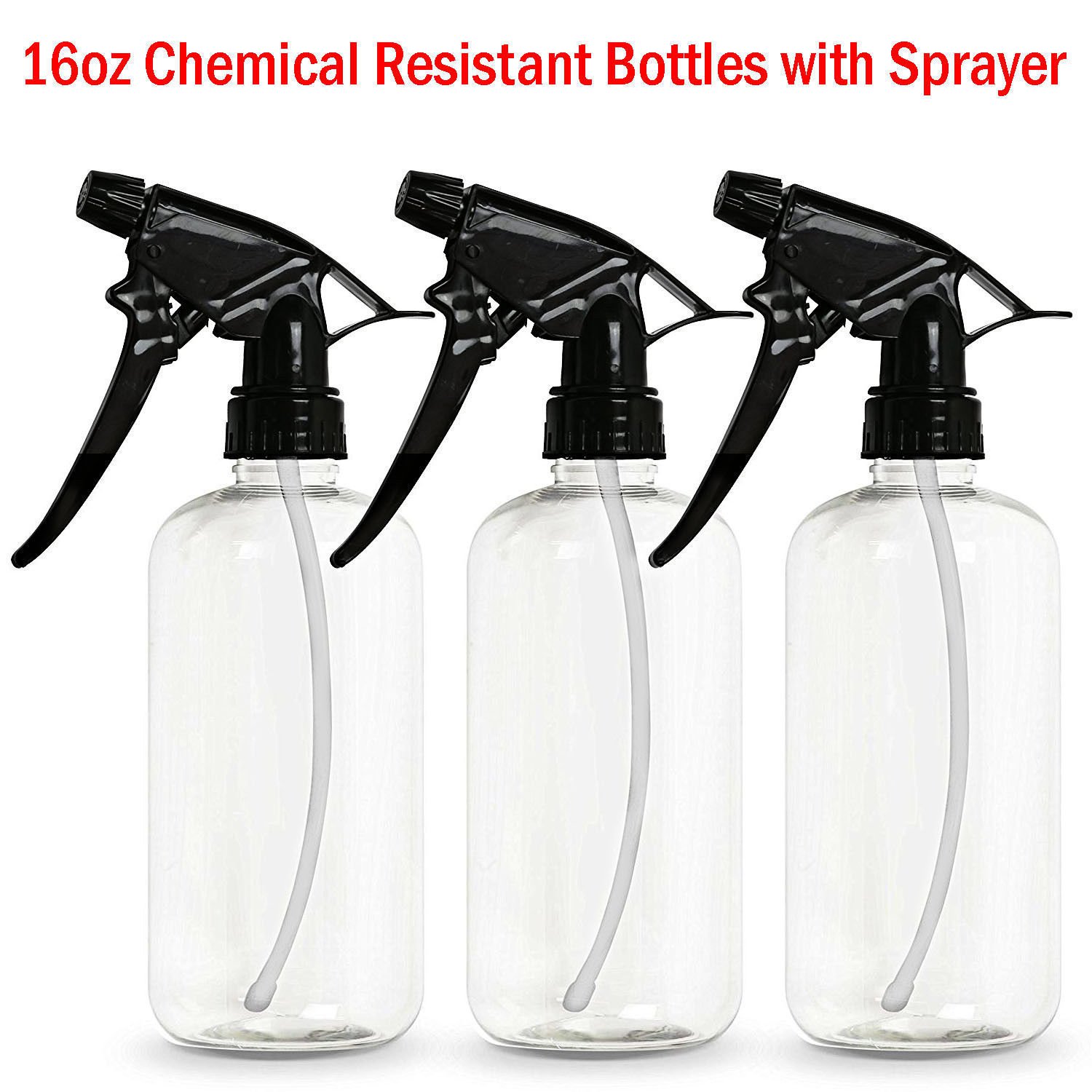 3 Pack Plastic Trigger Spray Bottle 16 Oz Empty Duty Sprayer Chemical ...