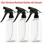 3 Pack Plastic Trigger Spray Bottle 16 Oz Empty Duty Sprayer Chemical Resistant