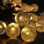 30 LED Solar String Lights 20 FT Outdoor Waterproof Warm White Decor Ball Party