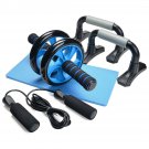 Ab Power Wheel Roller Kit Abdominal Core Carver Exercise Workout Rope Knee Pad