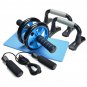 Ab Power Wheel Roller Kit Abdominal Core Carver Exercise Workout Rope Knee Pad