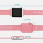 Smart Watch Pink Wristband Smartphone Compatible For Android Apple Ios Device