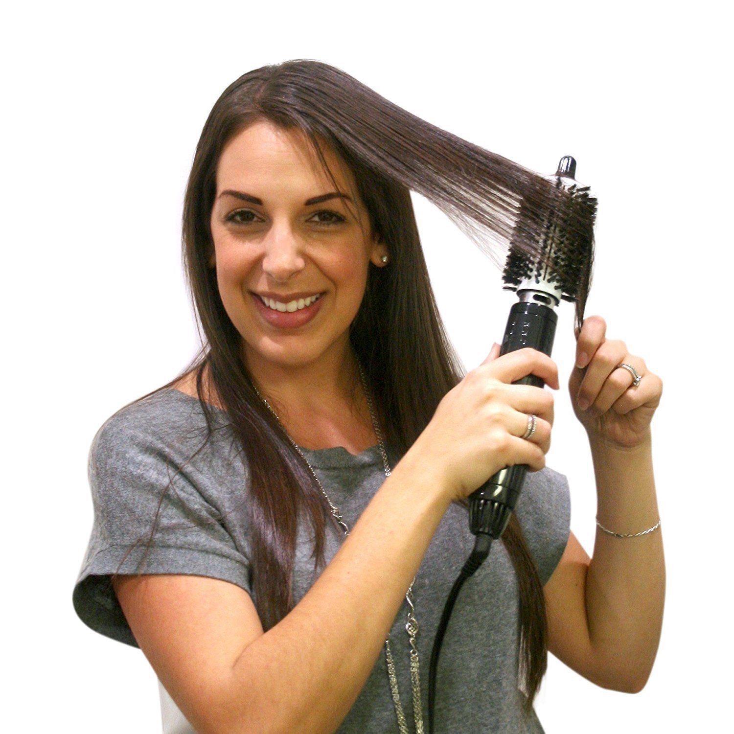 Hot Air Ionic Brush Ceramic Blow Dryer Brush Hair Styles Salon Beauty