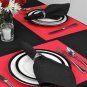 DII Everyday Woven Vinyl Placemats SET of 6 Tango Red Elegant Table Mats