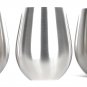Stainless Steel Stemless Wine Glass 18 oz Brushed Metal Tumbler Cups Set of 4