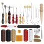 25 Punch Tools Kit Stitching Carving Working Sewing Saddle Groover Leather Craft