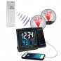Atomic Projection Alarm Ceiling Digital Wall Display Clock USB Weather Backlight