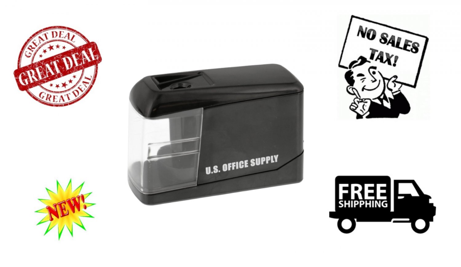 Electric Pencil Sharpener Home Office School Sharpen Graphite Cutter Black USB