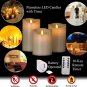 3 Luminara Flickering Moving Wick Flameless Pillar Candle LED Remote Candles Set
