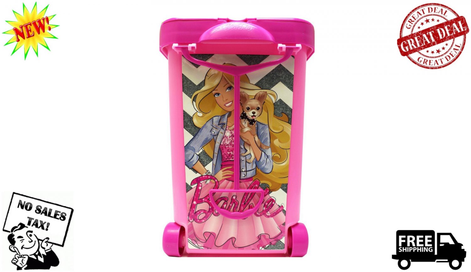 Barbie Store It All Storage Case for Dolls Accessories Pink Carry Box New Girls