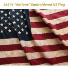 The USA Flag Vintage New 3 x 5 Foot Antique American Cotton Made in USA 4th July