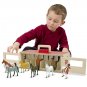 Melissa Take Along Show Horse Stable Play Set Wooden Stable Box 8 Toy Horses New
