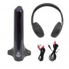 Pyle Hi-Fi Wireless FM Headphones Super Bass Black Mega Gameing Headset Radio