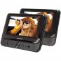 Car 7" Dual Screen DVD Player Portable USB LCD Monitors Black Built-in Speakers