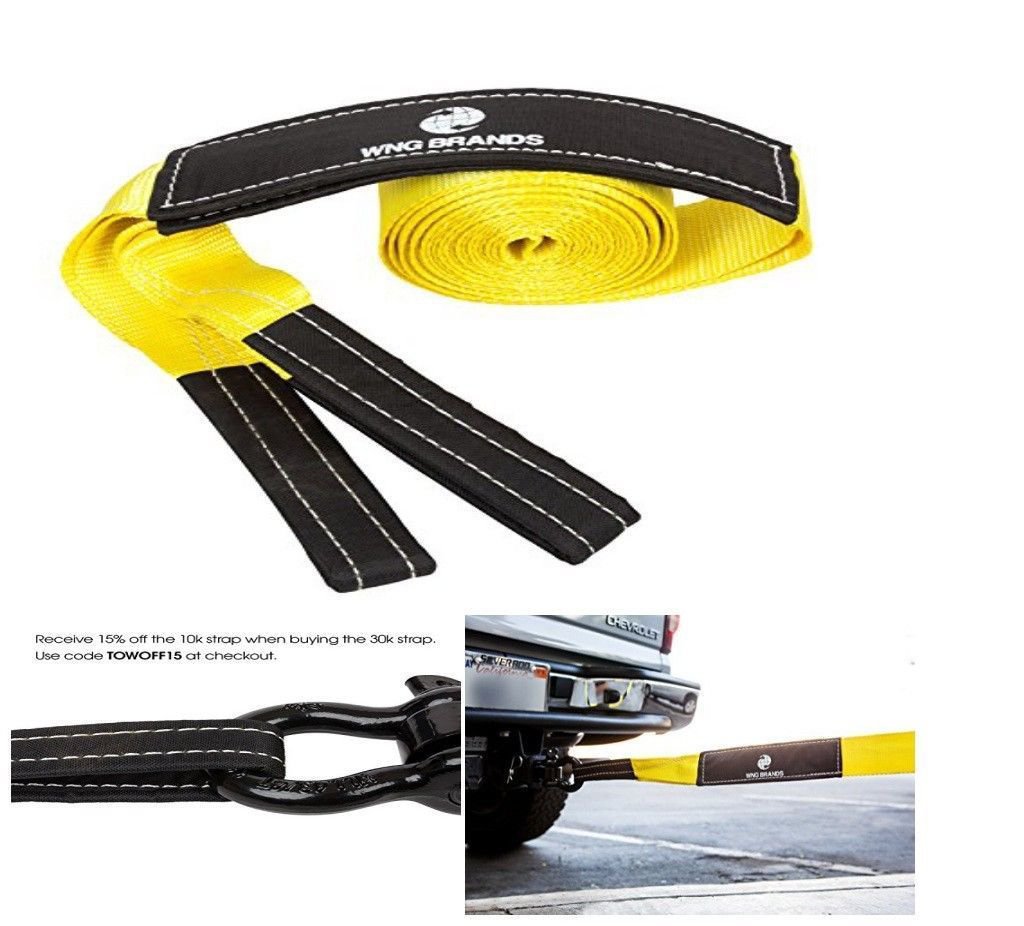 Recovery Tow Strap Kit Truck Saver Up To 30000 Lbs Emergency Rope Loop
