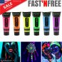 6 Pack Face Body Paint UV Blacklight Neon Glow In The Dark Makeup Party Art New