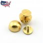 4 Pack Purse Handbag Feet Nailhead Round Stud Solid Brass Screw-Back Spike 1/2"